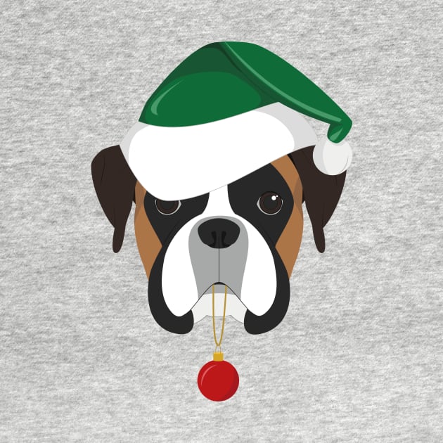 Christmas Boxer Dog by JunkyDotCom